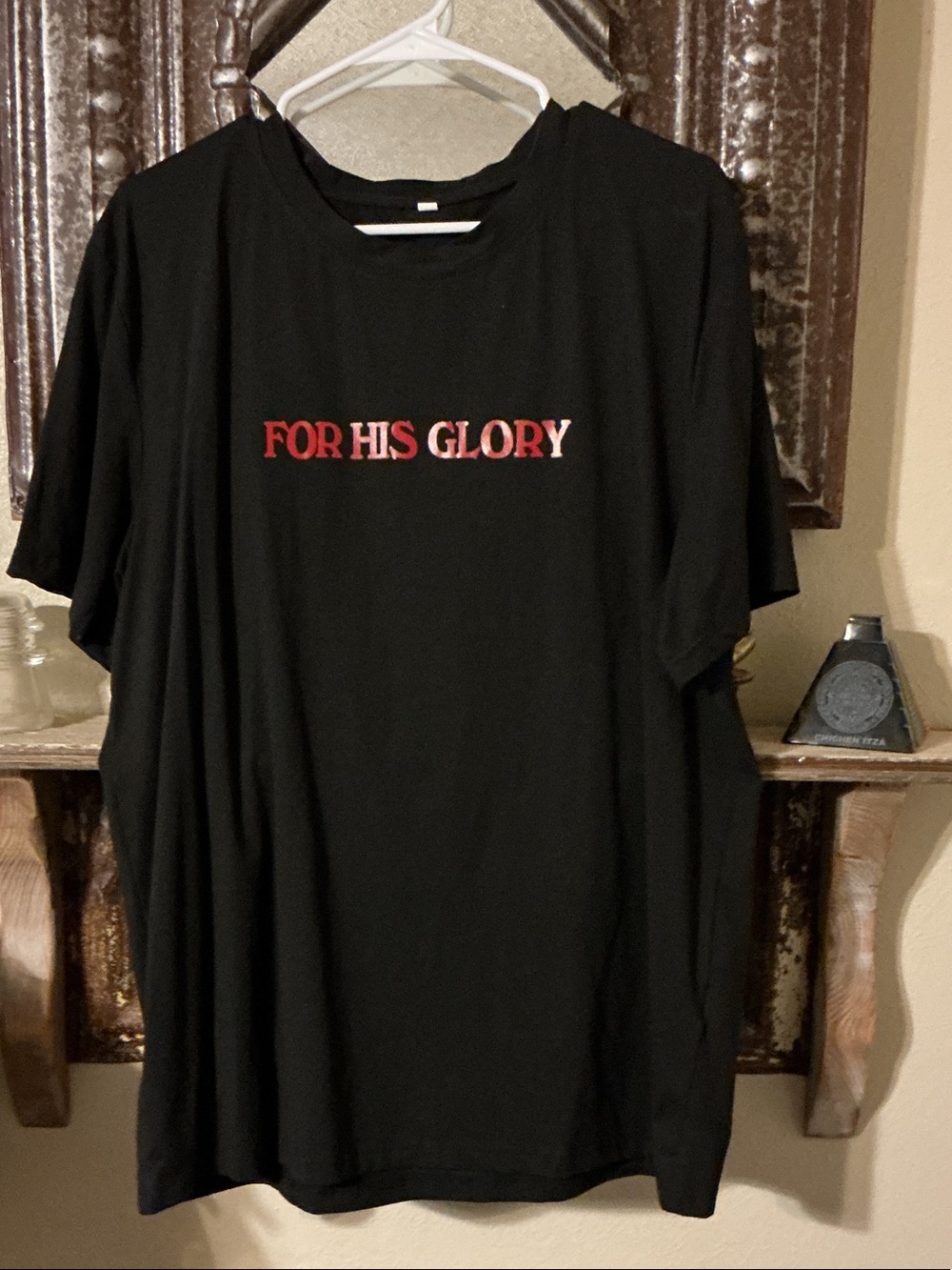 For His Glory Black Graphic Men's T-Shirt
